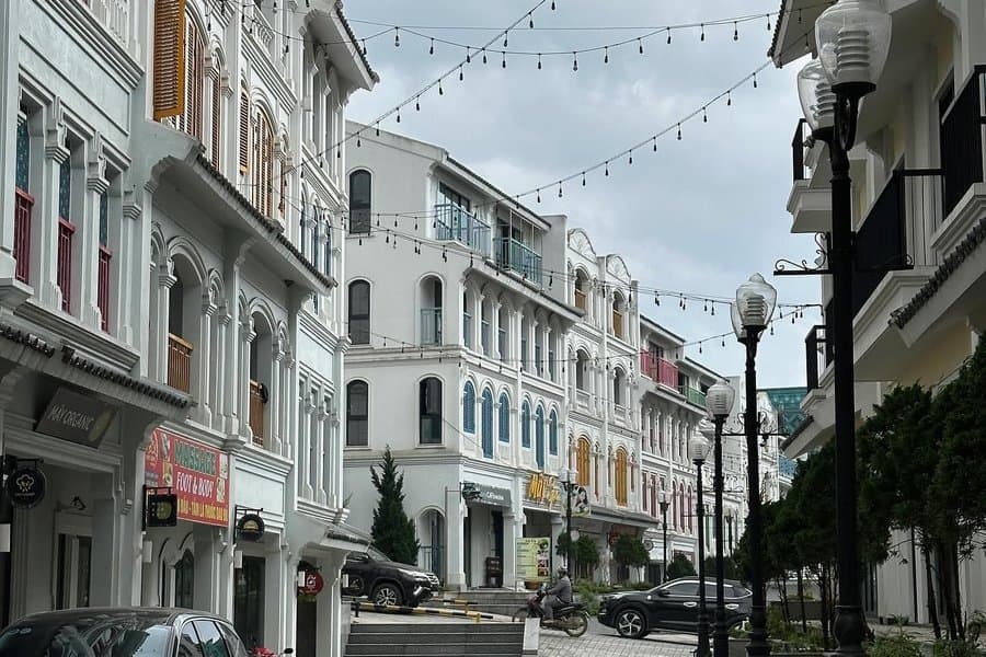 Row of shopfront buildings in a Philippine commercial development